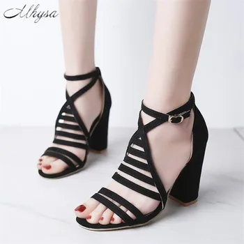 Mhysa 2020 Summer Women Flock Fashion Sexy Sandals Lady High Heels Women's Cross Strap Bandage Shoes Lady Party shoes high 9.5cm 
Mhysa 2020 Summer Women Flock Fashion Sexy Sandals Lady High Heels Women's Cross Strap Bandage Shoes Lady Party shoes high 9.5cm