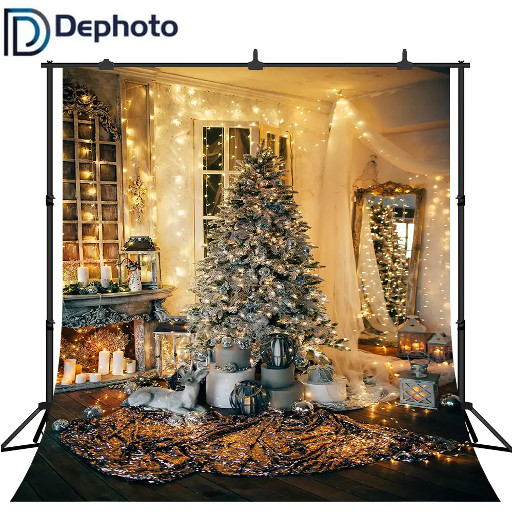 photography backdrops luxury living room christmas tree gifts