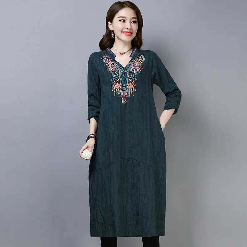 2019 Winter New Style Ethnic-Style Long Sleeve Literature And Art Embroidery Dress Women's Loose-Fit Brushed And Thick Square Co
2019 Winter New Style Ethnic-Style Long Sleeve Literature And Art Embroidery Dress Women's Loose-Fit Brushed And Thick Square Co