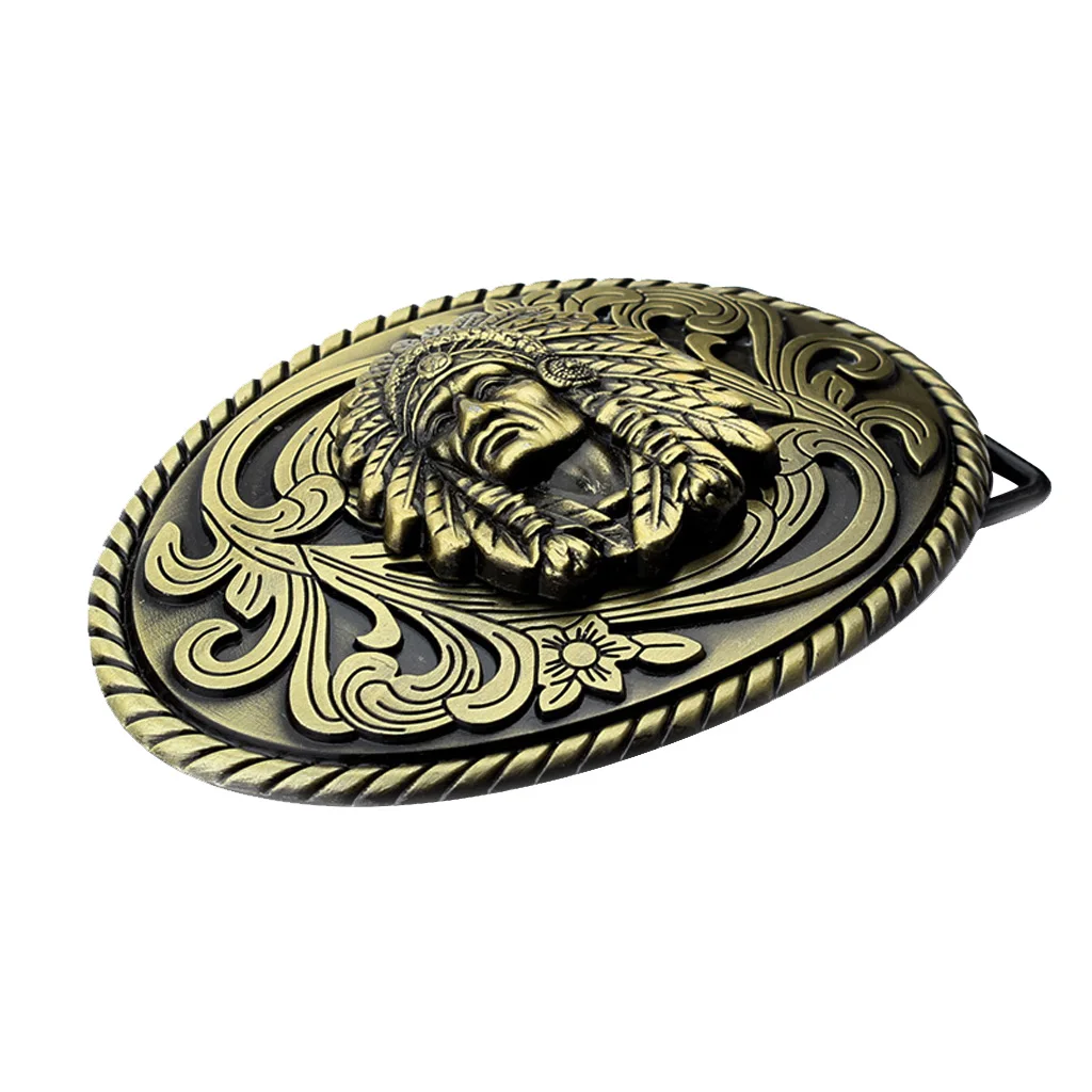 Vintage Antique Bronze Indian Chief Head Belt Buckle for Leather Belt Vintage Antique Bronze Indian Chief Head Belt Buckle for Leather Belt