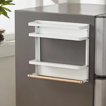 Kitchen Rack Fridge Magnetic Organizer -Design Paper Towel Holder, Rustproof Spice Jars Rack, Heavy-Duty Refrigerator Shelf
Kitchen Rack Fridge Magnetic Organizer -Design Paper Towel Holder, Rustproof Spice Jars Rack, Heavy-Duty Refrigerator Shelf