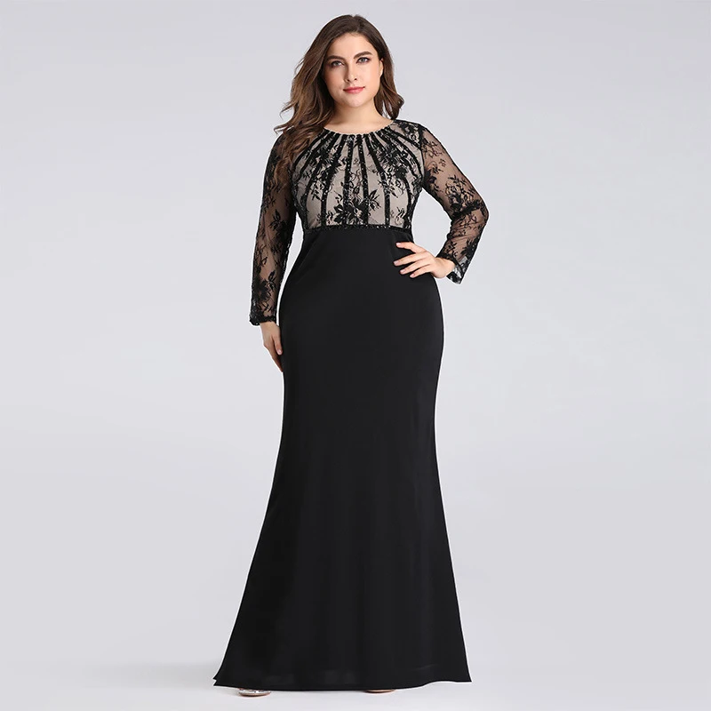 Evening Dress O-Neck Sequins Mermaid Empire Full Sleeves Simple Elegant Pleat Floor-Length New Plus Size Women Formal Gowns D909
Evening Dress O-Neck Sequins Mermaid Empire Full Sleeves Simple Elegant Pleat Floor-Length New Plus Size Women Formal Gowns D909