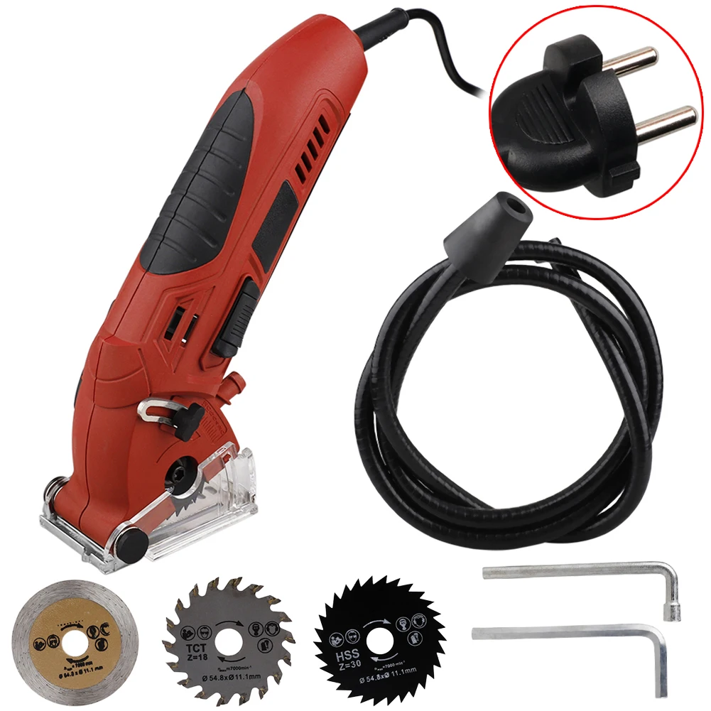 Electric Mini Circular Saw Mini Saw Hand Tool, Wood Saw Metal Saw Parallel Guide Attachment Tools with 3 saw blades
Electric Mini Circular Saw Mini Saw Hand Tool, Wood Saw Metal Saw Parallel Guide Attachment Tools with 3 saw blades