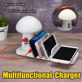 Multiple USB Charger with Mushroom LED Light Phone Wireless Charger Quick Charge QC 3.0 Fast Charger for Mobile Phone 4 Plug 40W
Multiple USB Charger with Mushroom LED Light Phone Wireless Charger Quick Charge QC 3.0 Fast Charger for Mobile Phone 4 Plug 40W