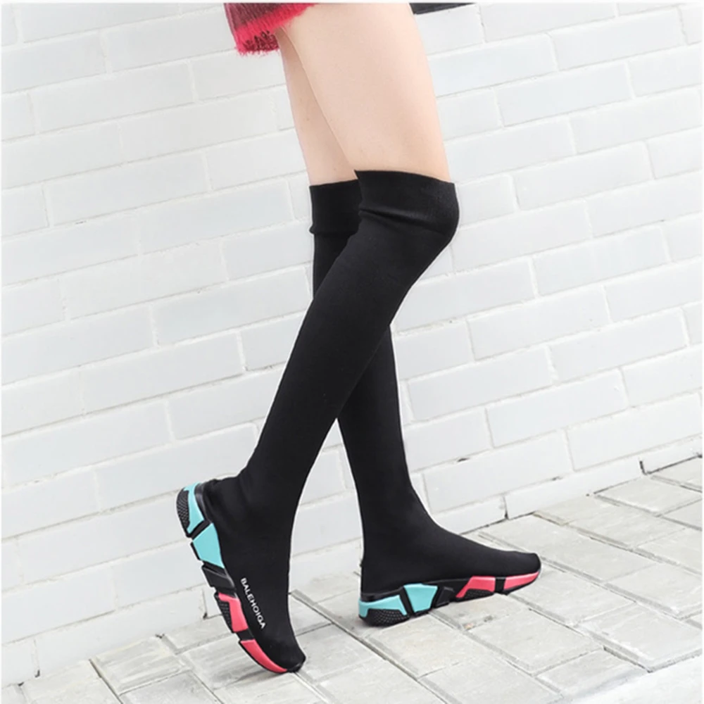 Flying weaving Women Stretch Boots Round Toe Cross Tied Footwear Platform Female Boot Elastic Over The Knee Shoes Women Winter
Flying weaving Women Stretch Boots Round Toe Cross Tied Footwear Platform Female Boot Elastic Over The Knee Shoes Women Winter