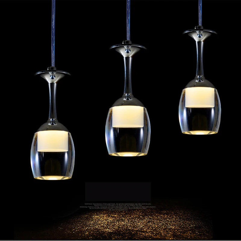 

Modern Glass Pendant Lights Luxury Romantic Goblet Pendant Lamp Hotel Bar Decorative Hanglamp Dining Room Indoor Lighting