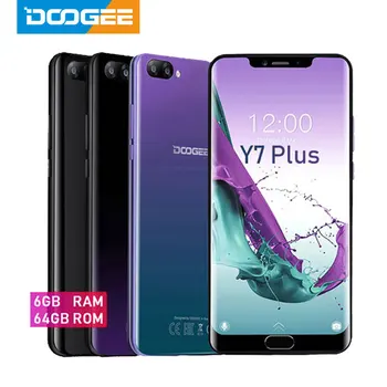 

DOOGEE Y7 Plus CellPhone MTK6757 Octa-Core 2.5GHz 6GB RAM 64GB ROM 6.18inch 1080*2246 Screen 16.0MP+13.0MP 5080mAh Android 8.1