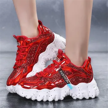 Hot Sale Mirror Colorful Women Shoes Ladies Fashion Sequins Platform Vulcanized Sneakers Woman Lace Up Casual Walking Footwear
Hot Sale Mirror Colorful Women Shoes Ladies Fashion Sequins Platform Vulcanized Sneakers Woman Lace Up Casual Walking Footwear