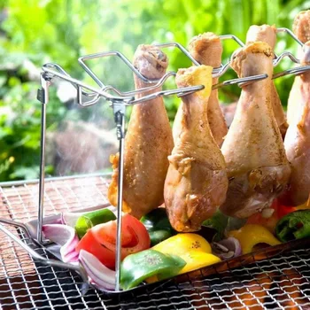 Stainless Steel Barbecue Grill Folded Roast Chicken Leg Rack with Tray Non-Stick Rib Shelf Barbecue Hanging Grid Kitchen Tools
Stainless Steel Barbecue Grill Folded Roast Chicken Leg Rack with Tray Non-Stick Rib Shelf Barbecue Hanging Grid Kitchen Tools
