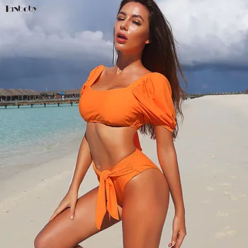 Short Sleeves Bikinis Set 2020 Swimwear Women Bathers Beach Suits Bathing Suit High Waist Bandage Swimming Suits Push Up Bikinis
Short Sleeves Bikinis Set 2020 Swimwear Women Bathers Beach Suits Bathing Suit High Waist Bandage Swimming Suits Push Up Bikinis