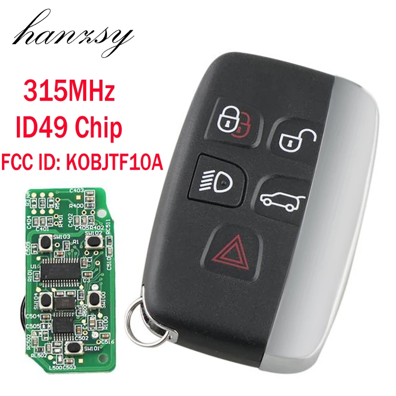 5 Buttons Smart Key for Land Rover Range Rover Evoque /Sport 2012 2013 2014 2015 Car Remote key KOBJTF10A ID49 Chip 315Mhz
5 Buttons Smart Key for Land Rover Range Rover Evoque /Sport 2012 2013 2014 2015 Car Remote key KOBJTF10A ID49 Chip 315Mhz
