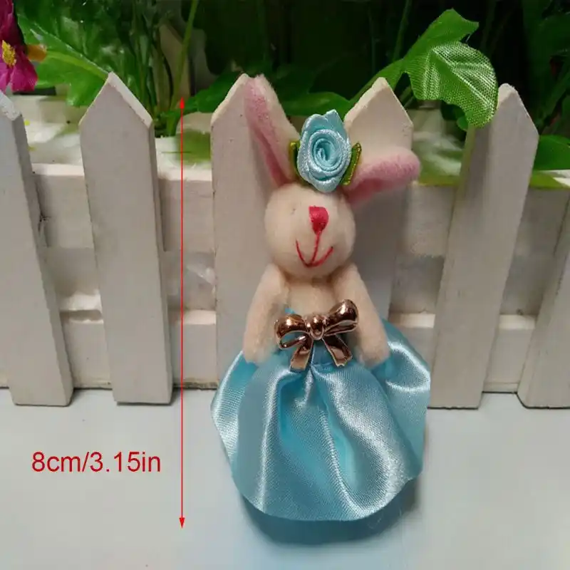 joint rabbit bear plush doll wedding dress court bunny baby toy