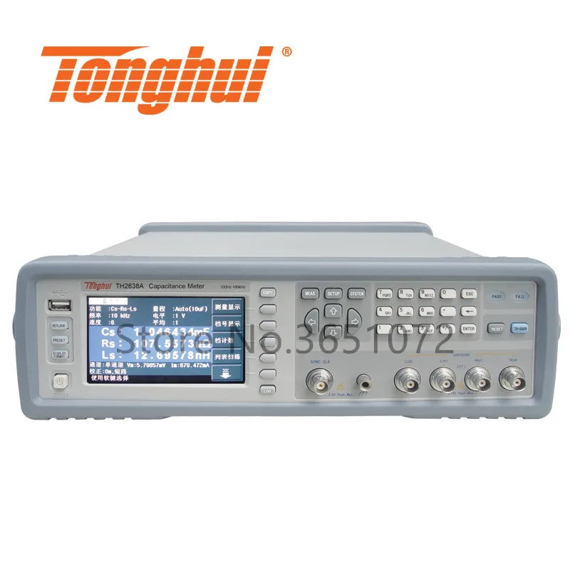 Tonghui TH2638 High Precision Capacitance Meter, 100Hz,120Hz, 1kHz,10kHz,100kHz,1MHz, 1MHz±1%,1MHz±2%
Tonghui TH2638 High Precision Capacitance Meter, 100Hz,120Hz, 1kHz,10kHz,100kHz,1MHz, 1MHz±1%,1MHz±2%