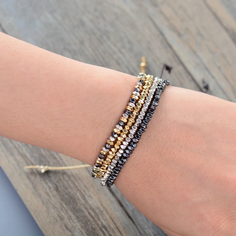 Valentine's Day Bracelet Vintage Natural Hematite Plein2-4mm Adjustable Bracelet Vintage Hollywood Bead Bohemia Bracelets Unisex
Valentine's Day Bracelet Vintage Natural Hematite Plein2-4mm Adjustable Bracelet Vintage Hollywood Bead Bohemia Bracelets Unisex
