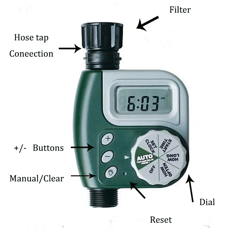 Water Timer Automatic Programmable Irrigation Controller System Solenoid Valur Hose Faucet For Outdoor Garden Single Outlet
Water Timer Automatic Programmable Irrigation Controller System Solenoid Valur Hose Faucet For Outdoor Garden Single Outlet