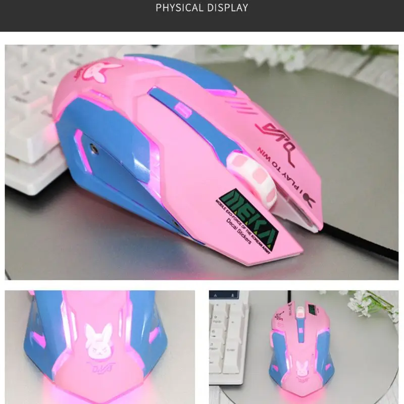 Pink 6 Buttons 3200DPI Adjustable Gamer Wired Ergonomic LED Optical USB Computer Mouse for PC Laptop Notebook
Pink 6 Buttons 3200DPI Adjustable Gamer Wired Ergonomic LED Optical USB Computer Mouse for PC Laptop Notebook