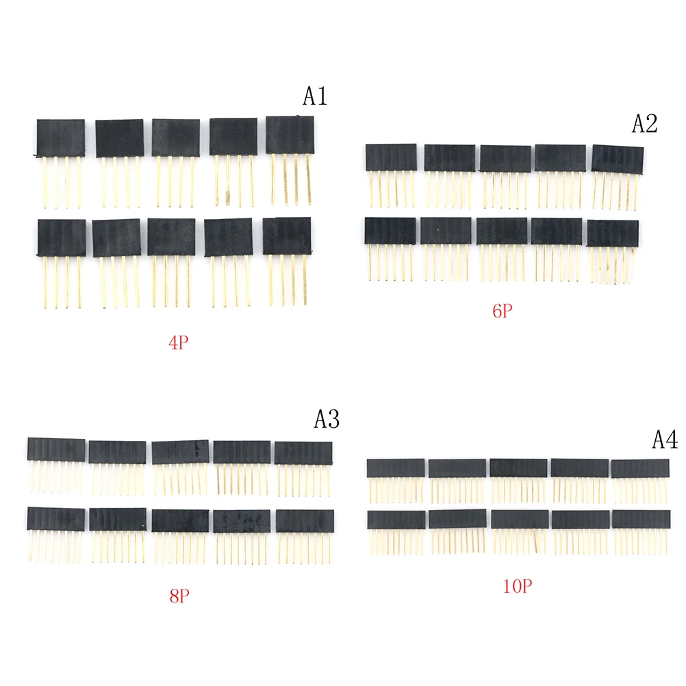 10pcs/lot 2.54mm 4/6/8/10 Pin Stackable Long Legs Femal Header For Arduino Shield
10pcs/lot 2.54mm 4/6/8/10 Pin Stackable Long Legs Femal Header For Arduino Shield