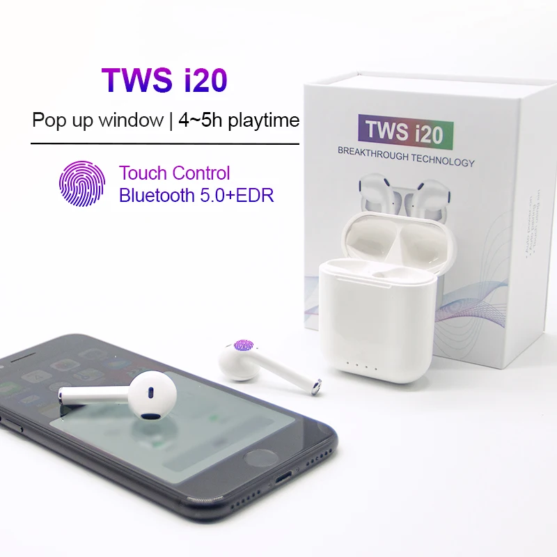 New i20 TWS Wireless Headphones Pop up With QI Wireless Charging Bluetooth 5.0 Earphones 6D Sound Bass Earbuds PK i9000 i500 tws
New i20 TWS Wireless Headphones Pop up With QI Wireless Charging Bluetooth 5.0 Earphones 6D Sound Bass Earbuds PK i9000 i500 tws