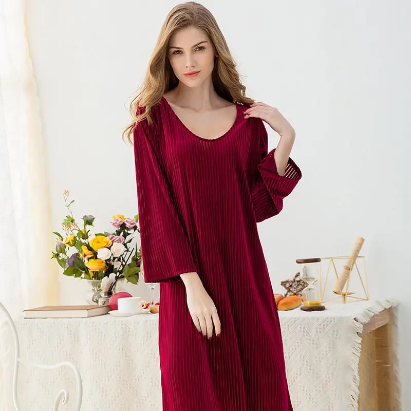 2019 Gold Velvet Warm Winter Women's Nightdress Flannel Nightgown Set Sleepwear Feminino Nightgown Sleepwear Casual Sleepdress
2019 Gold Velvet Warm Winter Women's Nightdress Flannel Nightgown Set Sleepwear Feminino Nightgown Sleepwear Casual Sleepdress