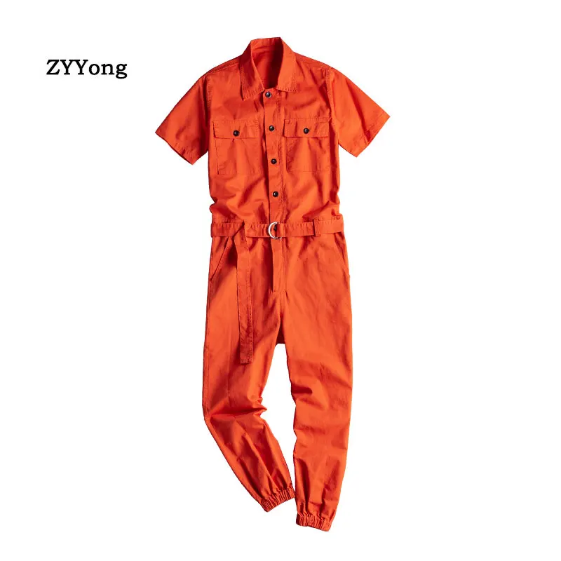 ZYYong Summer Men's Orange Short-Sleeved Jumpsuit Hip Hop Casual Multi-Pocket Solid Color Men's Overalls Fashion Men's Trousers
ZYYong Summer Men's Orange Short-Sleeved Jumpsuit Hip Hop Casual Multi-Pocket Solid Color Men's Overalls Fashion Men's Trousers