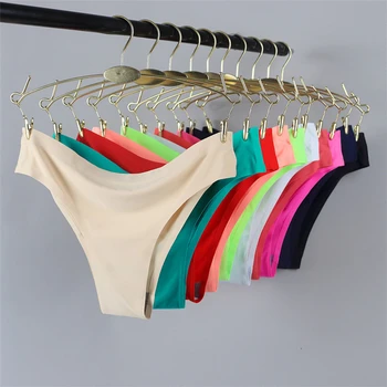 

Womens Thong Slips Vrouwen Lingerie Naadloze Panty Sexy Ultra-Dunne Gewatteerde Slipje G String Laagbouw ondergoed