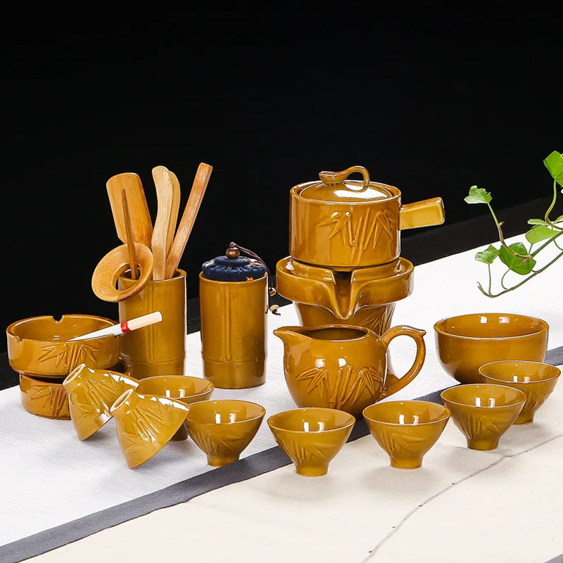 Kiln Baked Stonewashed Fortunes Semi-Fully Automatic Kung Fu Tea Set Ceramic Household Heat Resistant Tea Making Device Gift
Kiln Baked Stonewashed Fortunes Semi-Fully Automatic Kung Fu Tea Set Ceramic Household Heat Resistant Tea Making Device Gift