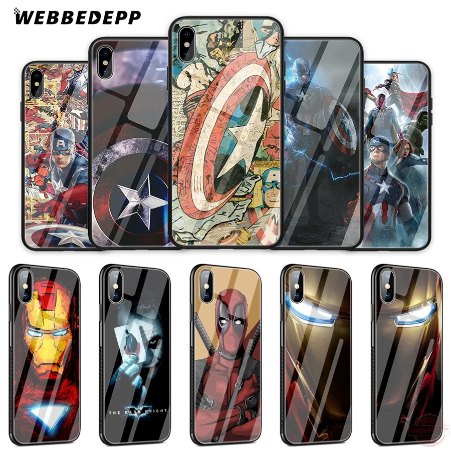 Marvel Superman Iron Man Batman Tempered Glass Phone Case for Apple iPhone XS Max XR X 8 7 6S Plus 5S SE Soft Border Back Cover
Marvel Superman Iron Man Batman Tempered Glass Phone Case for Apple iPhone XS Max XR X 8 7 6S Plus 5S SE Soft Border Back Cover