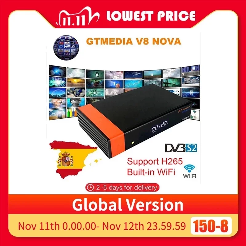 GTmedia V8 NOVA DVB S2 Receptor Decoder Same as Freesat V8 V9 Super Satellite TV Receiver
GTmedia V8 NOVA DVB S2 Receptor Decoder Same as Freesat V8 V9 Super Satellite TV Receiver