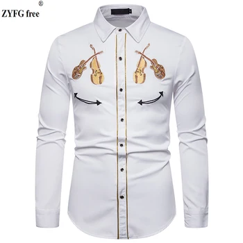 2020 men long sleeve casual shirt mens Violin embroidery pattern shirts spring summer fashion shirt EU plus size for men
2020 men long sleeve casual shirt mens Violin embroidery pattern shirts spring summer fashion shirt EU plus size for men