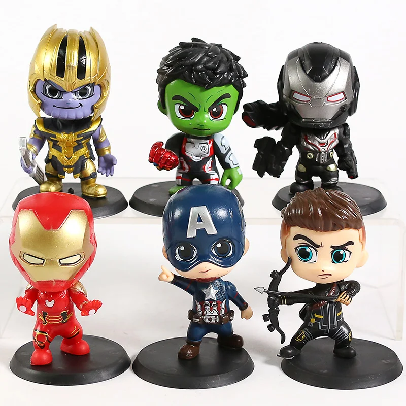 Avengers Endgame Thanos Hulk Captain America Iron Man War Machine Hawkeye PVC Figures Toys 6pcs/set
Avengers Endgame Thanos Hulk Captain America Iron Man War Machine Hawkeye PVC Figures Toys 6pcs/set