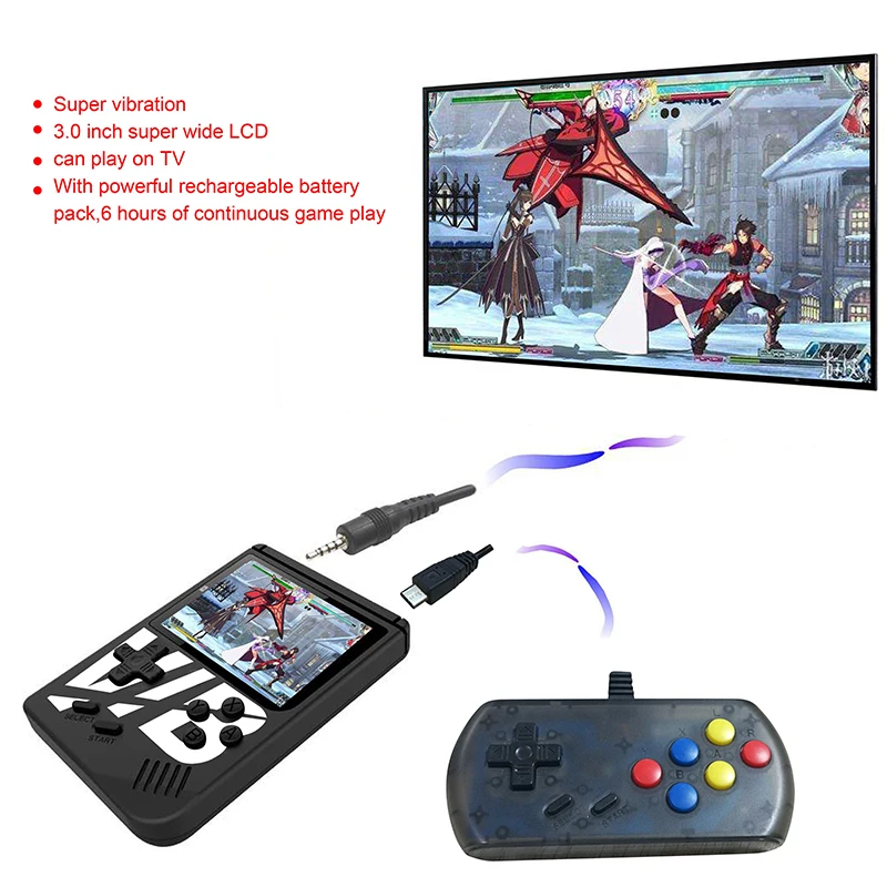 8Bit 3'' Mini Portable Super VIB Vibration Retro Video Game console Handheld Game Players Built-in 169 Classic Games with TV Out
8Bit 3'' Mini Portable Super VIB Vibration Retro Video Game console Handheld Game Players Built-in 169 Classic Games with TV Out
