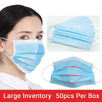 12Hours Shipping 50pcs Disposable Masks 3 layer Anti-fog Dustproof formaldehyde face mouth masks Safety Breathable Mascara Cover
12Hours Shipping 50pcs Disposable Masks 3 layer Anti-fog Dustproof formaldehyde face mouth masks Safety Breathable Mascara Cover
