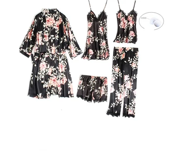 Sexy Fashion M-XXL Women 5PC Pajamas Strap Top Pants Suit Sleepwear SetsNightwear Kimono Bath Robe Gown Bathrobe
Sexy Fashion M-XXL Women 5PC Pajamas Strap Top Pants Suit Sleepwear SetsNightwear Kimono Bath Robe Gown Bathrobe