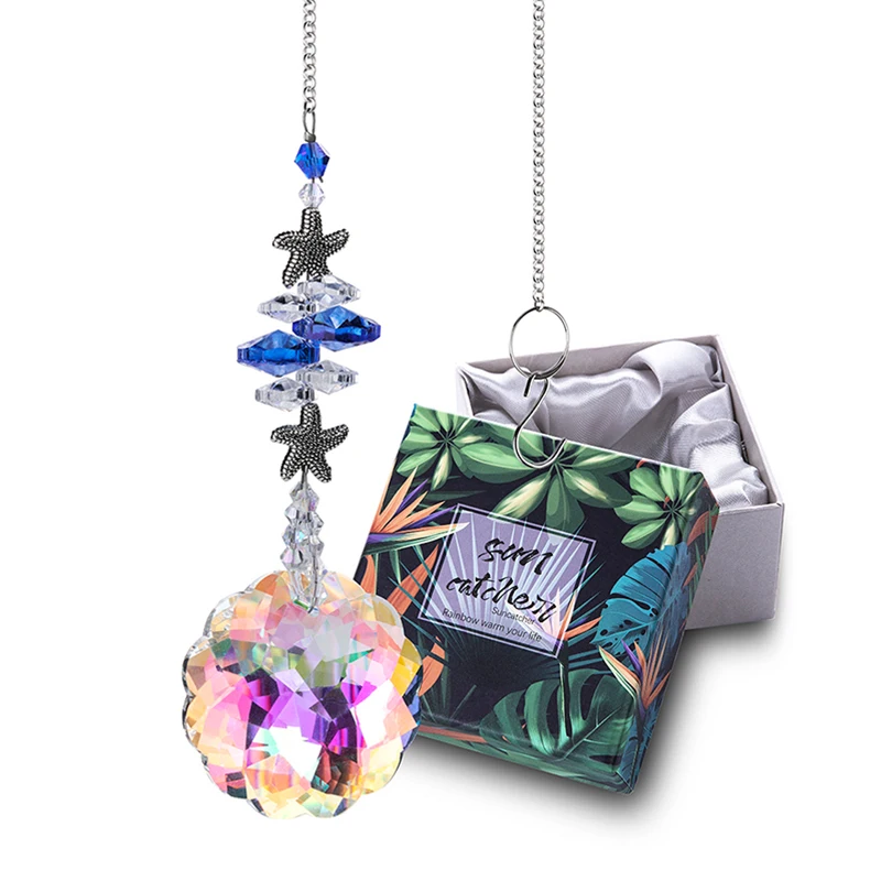 H&D Crystal Mandala Prisms Suncatchers With Metal Starfish Window Hanging Ornament Rainbow Maker for Home,Garden Decoration
H&D Crystal Mandala Prisms Suncatchers With Metal Starfish Window Hanging Ornament Rainbow Maker for Home,Garden Decoration