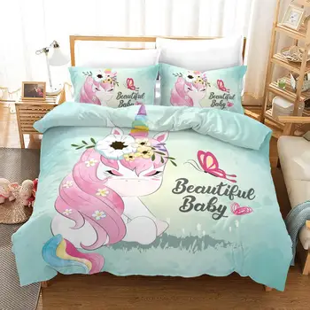 Cartoon Unicorn Girls Gift Bedroom Decor Bedding Set 100% Microfibe 1PC Duvet Cover with Pillowcases No Comforter Drop Ship
Cartoon Unicorn Girls Gift Bedroom Decor Bedding Set 100% Microfibe 1PC Duvet Cover with Pillowcases No Comforter Drop Ship