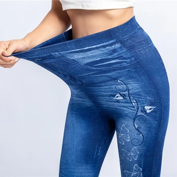 New Summer Woman Sexy Legging Imitation Denim Leggings Lady High-waisted Butterfly Print High Elastic Slim Seven Leggings Femme
New Summer Woman Sexy Legging Imitation Denim Leggings Lady High-waisted Butterfly Print High Elastic Slim Seven Leggings Femme