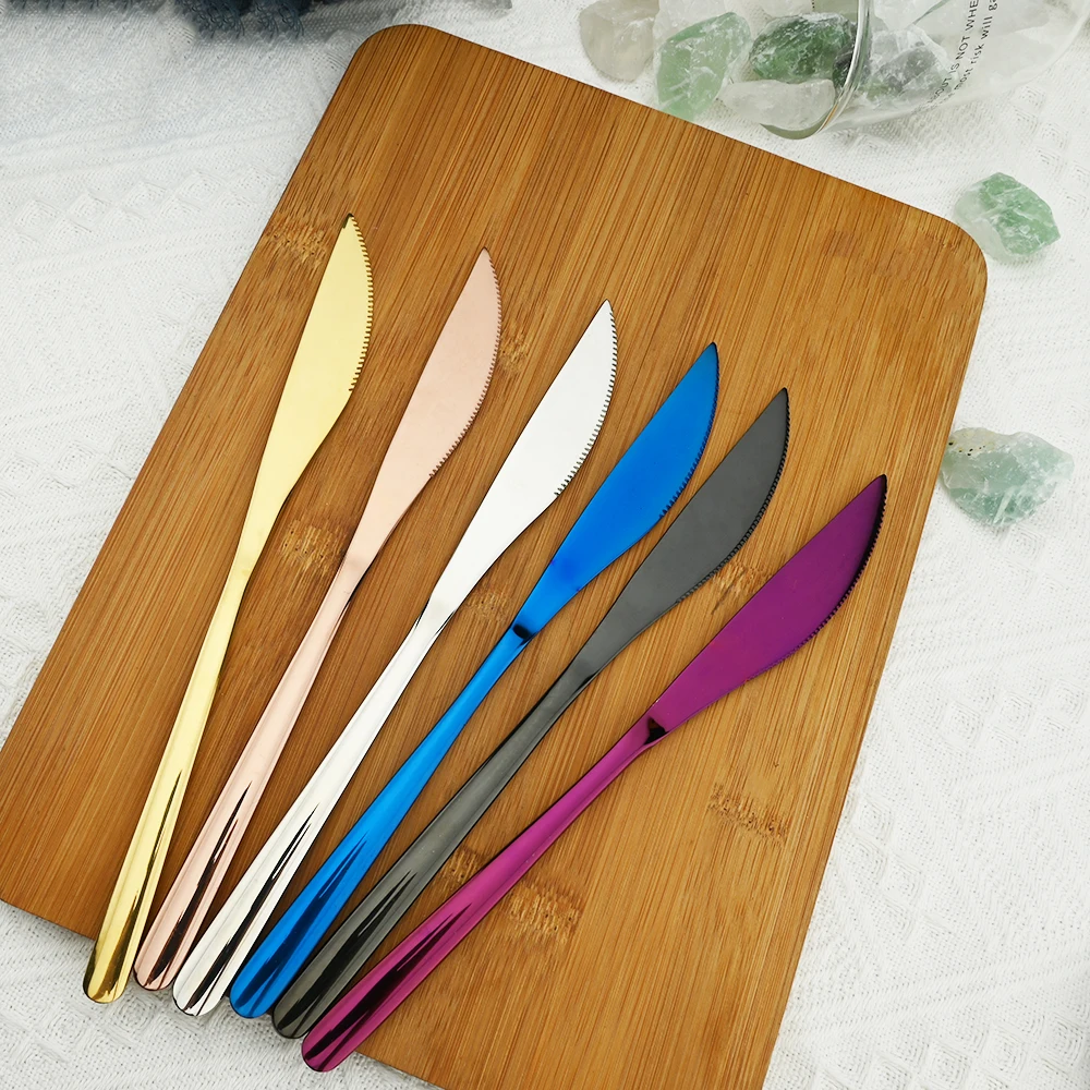 

Посуда в Корейском стиле, искусственный нож, набор посуды из 6 предметов, столовые приборы из нержавеющей стали, столовые приборы для дома
