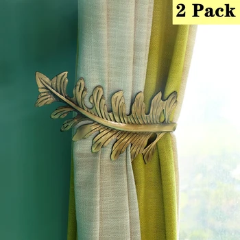 Decorative Curtain Holdbacks, 2 Pack Large Vintage Leaf U Shape Design Wall Mounted Window Curtain Drapery Tieback Hook
Decorative Curtain Holdbacks, 2 Pack Large Vintage Leaf U Shape Design Wall Mounted Window Curtain Drapery Tieback Hook