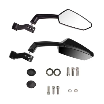Universal Motorcycle Rearview Mirror with M8 M10 Clockwise and Counterclockwise Threaded Bolts ATV Moped Scooter Cruiser Roller