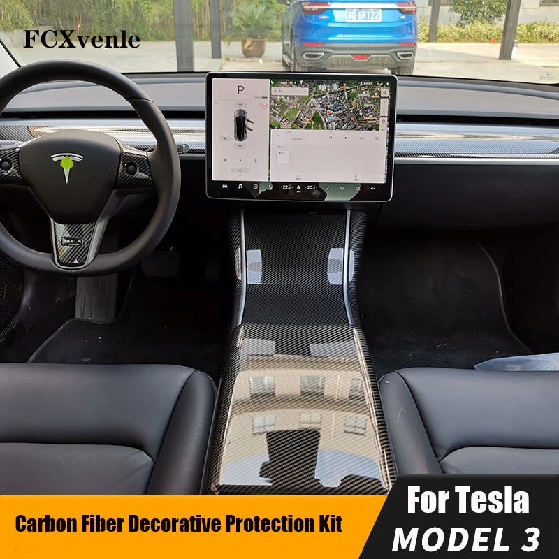 For Tesla Model 3 Interior Carbon Fiber Decorative Stickers Modification Protective Covers Center Console Stickers Armrest Cover
For Tesla Model 3 Interior Carbon Fiber Decorative Stickers Modification Protective Covers Center Console Stickers Armrest Cover