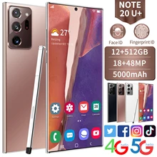Mobile Phone Note 20 U+ 5G 6.9 Inch 12GB 512GB Global Version Type-C HD Android 10 48MP 10 Core Smartphone 5000mAh Cellphone 4G 
Mobile Phone Note 20 U+ 5G 6.9 Inch 12GB 512GB Global Version Type-C HD Android 10 48MP 10 Core Smartphone 5000mAh Cellphone 4G