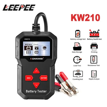 100 to 2000CCA Cranking Car Battery Tester Automatic Smart Auto Battery Analyzer KW210 12V Battery Tester Newest Upgrade Free
