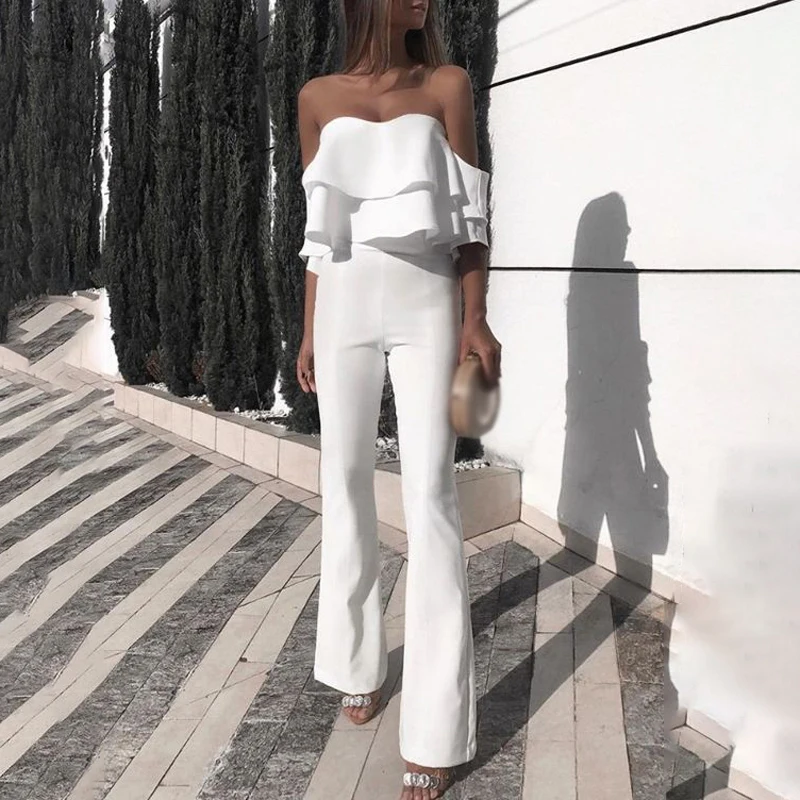 Women Sexy Prom Evening Party Jumpsuit Elegant Strapless Ruffled Off Shoulder Jumpsuits 2019
Women Sexy Prom Evening Party Jumpsuit Elegant Strapless Ruffled Off Shoulder Jumpsuits 2019