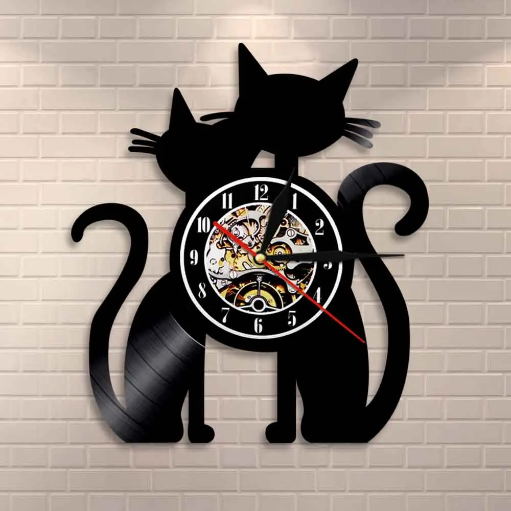 Cats Couple Vinyl Record Wall Clock Handmade Cats Ornament Cats Silhouette Wall Art Modern Decorative Wall Clock Cat Lovers Gift
Cats Couple Vinyl Record Wall Clock Handmade Cats Ornament Cats Silhouette Wall Art Modern Decorative Wall Clock Cat Lovers Gift