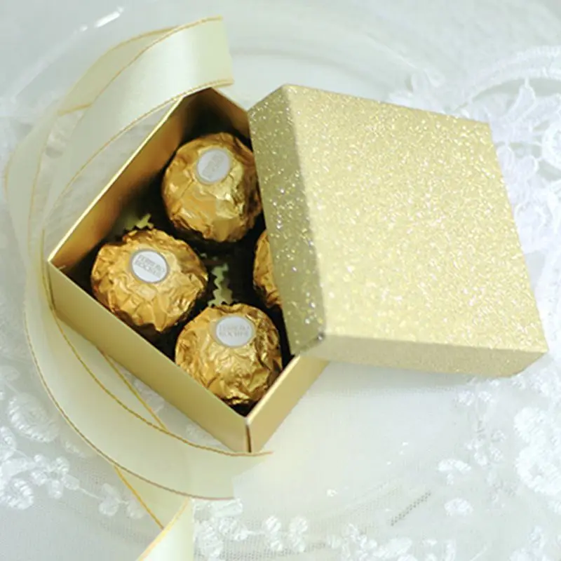 20pcs golden scrub paper candy boxes gift bag wedding gift box