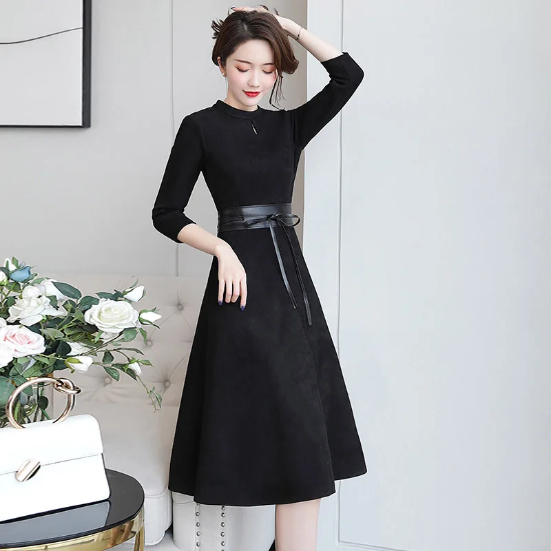 2020 Spring New Style High Cold Royal Sister-Style Dress Popular Elegant Goddess-Style Clothes Waist Hugging