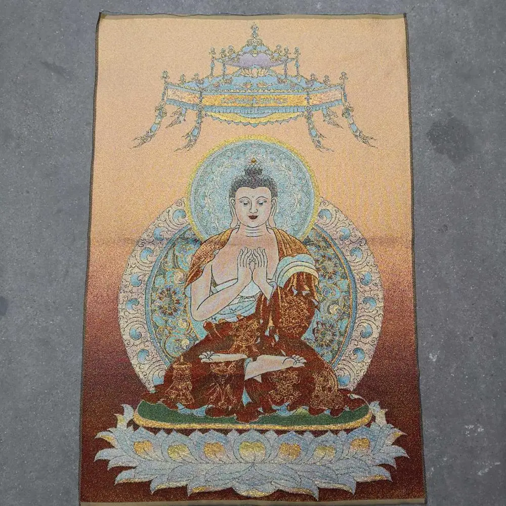35" Thangka embroidery Tibetan Buddhism silk embroidery brocade Nepal Burning lamp buddha statue Ancestor of ten thousand buddha 
35" Thangka embroidery Tibetan Buddhism silk embroidery brocade Nepal Burning lamp buddha statue Ancestor of ten thousand buddha