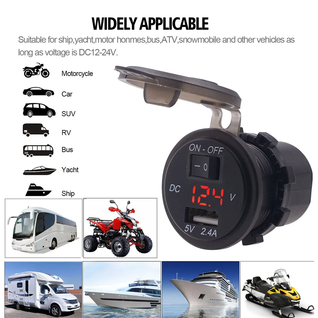 Motorcycle Universal Multi-function 2.4A USB Charger Voltmeter With Switch Support all mobile phones tablets car appliances #P10
Motorcycle Universal Multi-function 2.4A USB Charger Voltmeter With Switch Support all mobile phones tablets car appliances #P10