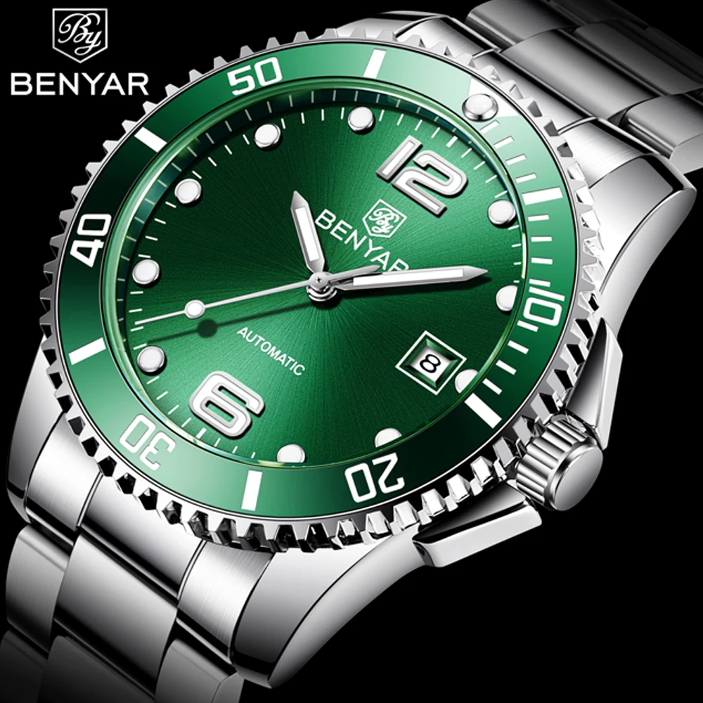Benyar Men Mechanical Watch Luxury Brand Automatic Watches Full Stainless Steel Waterproof Business Watch Men Relogio Masculino
Benyar Men Mechanical Watch Luxury Brand Automatic Watches Full Stainless Steel Waterproof Business Watch Men Relogio Masculino