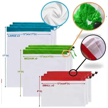 12pcs Reusable Mesh Produce Bags Washable Eco Friendly Bags for Grocery Shopping Storage Fruit Vegetable Toys
12pcs Reusable Mesh Produce Bags Washable Eco Friendly Bags for Grocery Shopping Storage Fruit Vegetable Toys